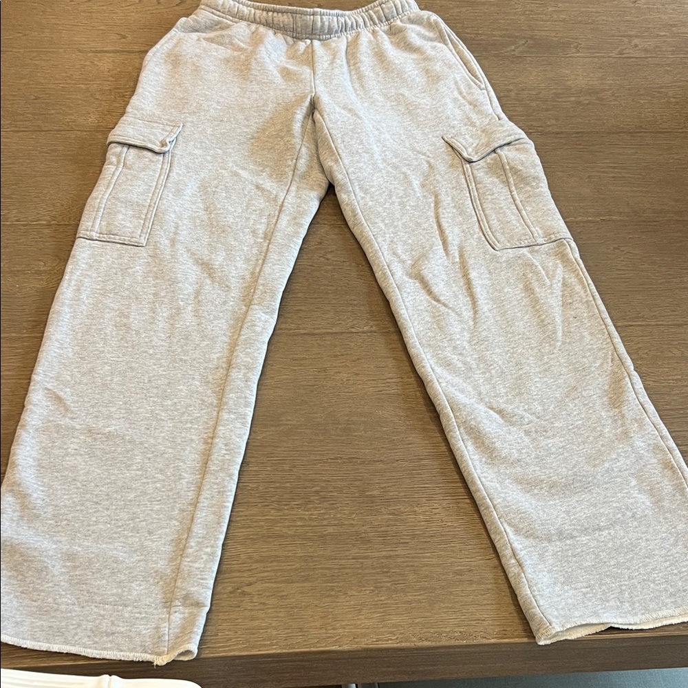 Aritzia Gray Sweatfleece Cozy Fleece Cargo Pants
